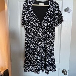 Michael Kors Black and White Floral Mini Dress